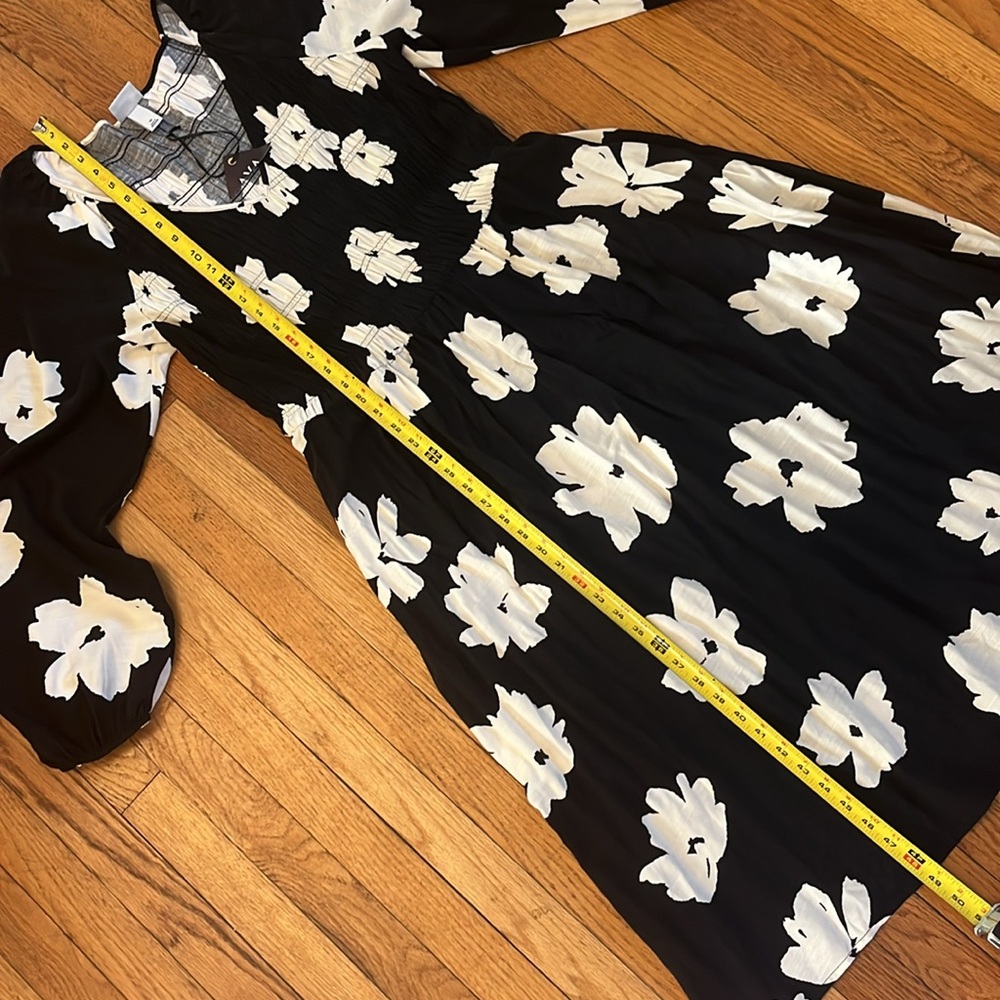 NWT black and white long sleeve dress Ava & Viv size 1x - Picture 10 of 10